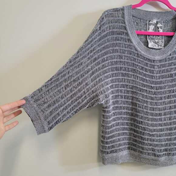 Young Fabulous and Broke Slouchy Open Knit Scoop Neck Dolman Top - Picture 4 of 7